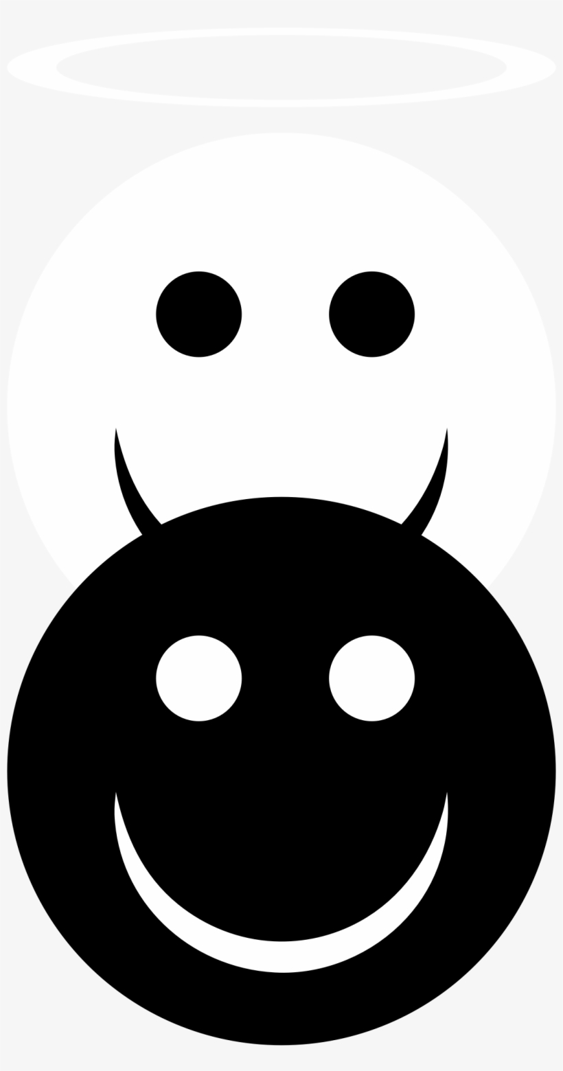 Big Image - Emoji Black And White Angel, transparent png download