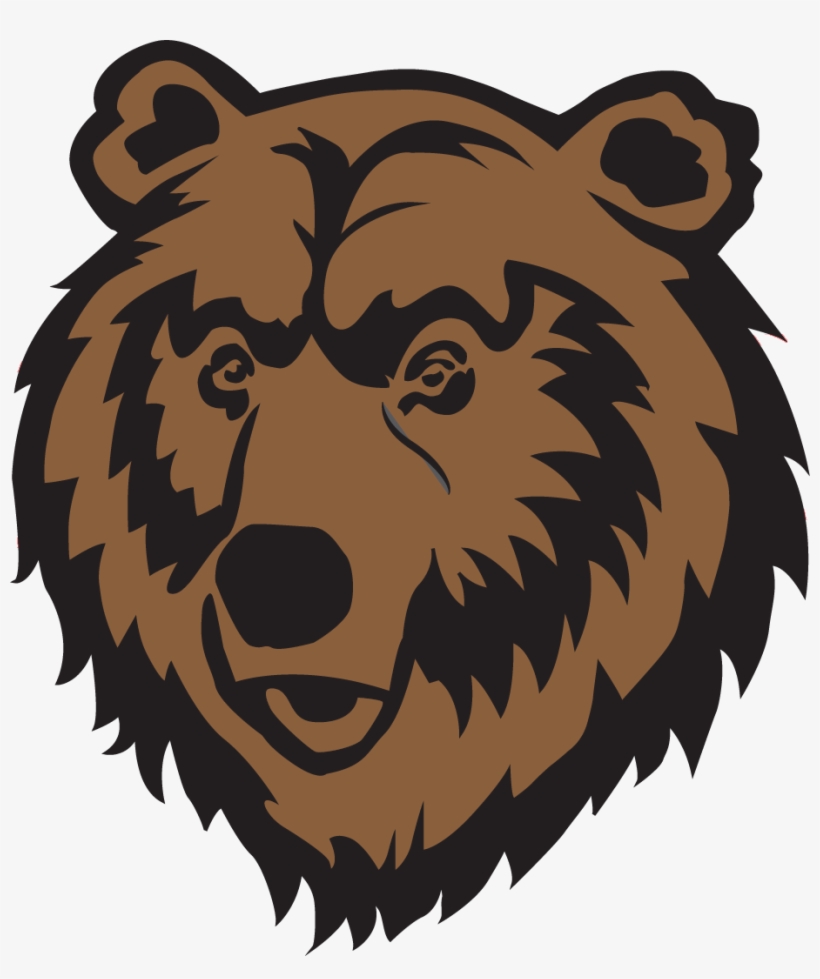 Live Oak Elementary School - Growling Bear Black And White Clipart, transparent png download