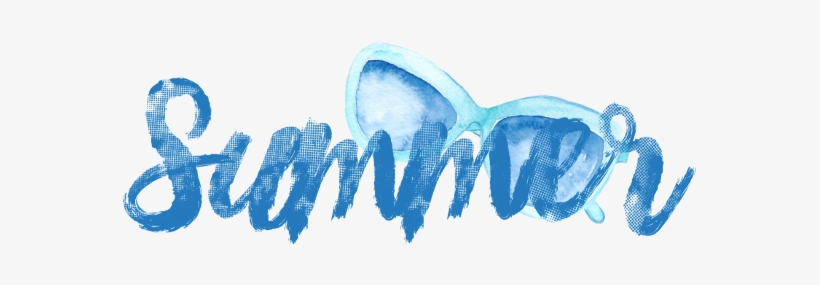 Summer Sunglasses Typography Mywork Watercolour - Visual Arts, transparent png download
