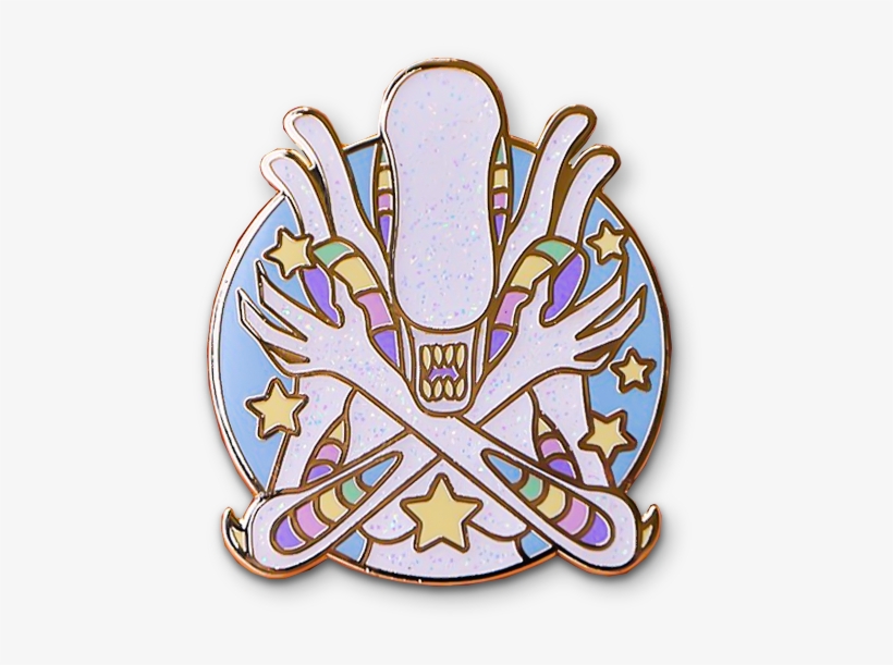 Pastel Rainbow Glitter White Xenomorph Lapel Pin - Lapel Pin, transparent png download