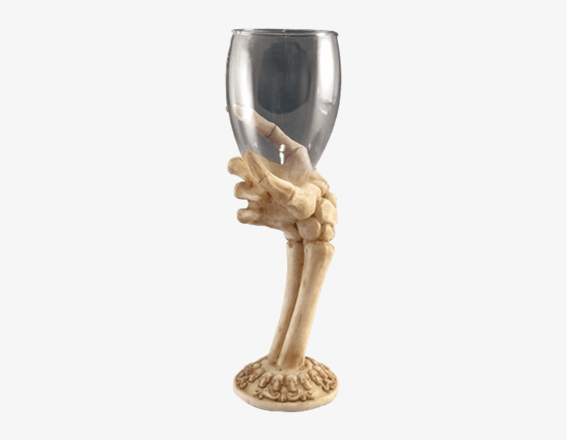 Skeleton Hand Wine Glass - Glass, transparent png download