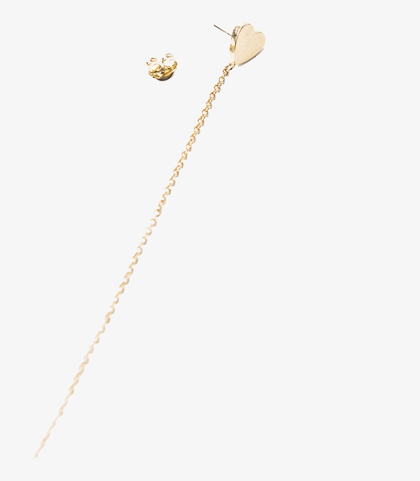 Imagen De Single Broken Filled Heart Chain Stud Earring - Chain, transparent png download