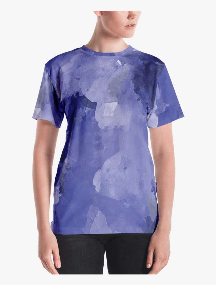 Violet Midnight Watercolor Women's T Shirt T Shirt - T-shirt, transparent png download