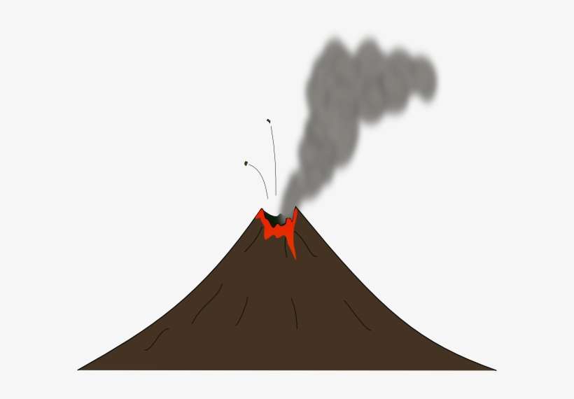 Volcano With Smoke And Lava Clip Art At Clipart Library - Volcano Clipart, transparent png download