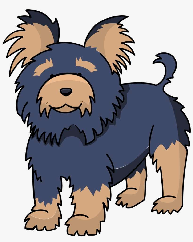 Pug Clipart Public Domain - Yorkshire Terrier Cartoon Png, transparent png download