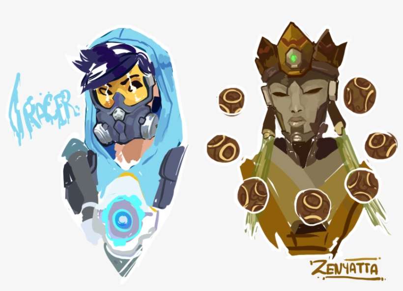 “tracer & Zenyatta In The Skins I Hope To Get One - Cartoon, transparent png download