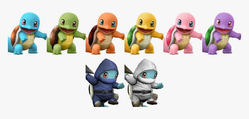 Squirtle's Alternate Costumes In Pm - Squirtle Brawl, transparent png download