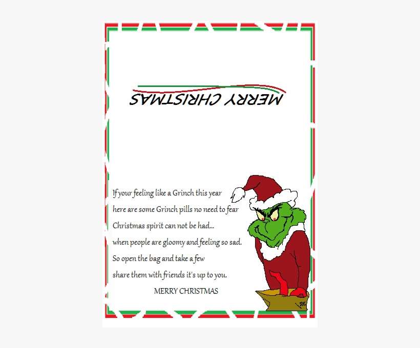 Grinch Pills Grinch Christmas, Christmas Treat Bags, - Snowman Poop And Grinch Pills, transparent png download