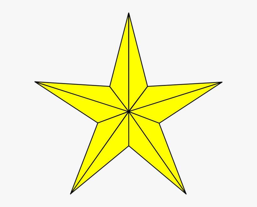 Yellow Lined Star - Connect The Dots Star, transparent png download