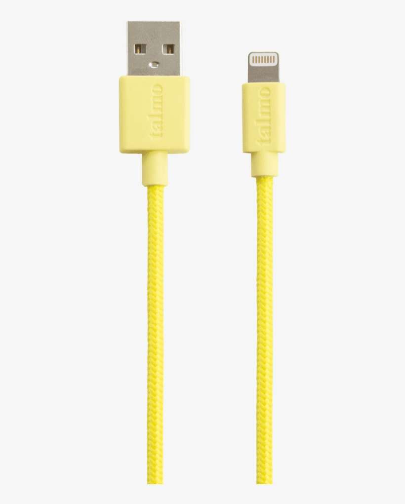Nylon Braided Iphone Charger Cable In Sunshine Yellow - Usb, transparent png download
