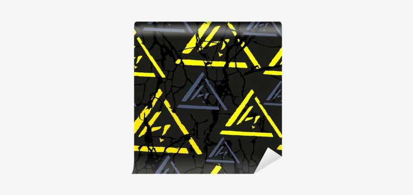 Grunge Seamless Pattern With Yellow Lightning Wall - Yellow, transparent png download