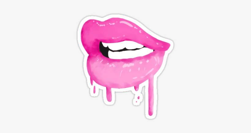 Source - - Hot Pink Lips Sticker, transparent png download