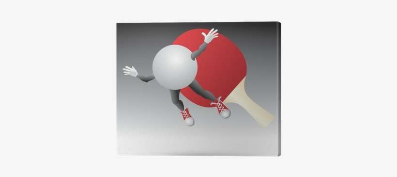 Ping Pong Paddle Hitting Ping Pong Ball Cartoon Character - Ping Pong Ball Cartoon, transparent png download