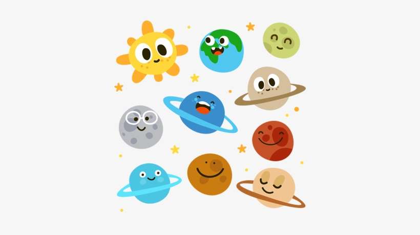 Cartoon Sun, Cartoon Wall, Kids Wall Stickers, Wall - Planetas Del Sistema Solar Animados, transparent png download