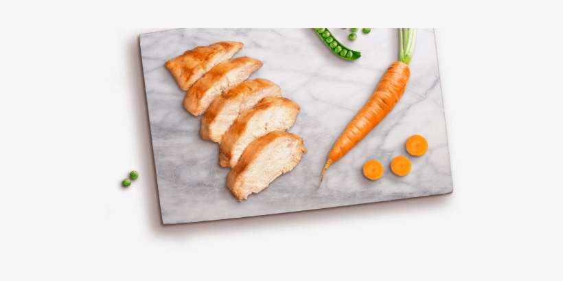 Chicken Slices, Carrot, Peas On Marble Board - Freshpet Vital Balanced Nutrition Chicken, transparent png download