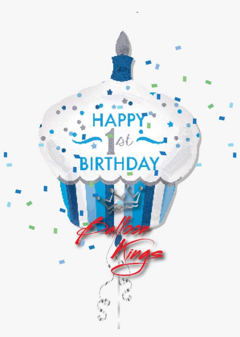 1st Birthday Cupcake Boy - 36" 1st Birthday Cupcake Boy Balloon - Mylar Balloons, transparent png download