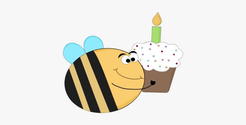 Funny Clipart Cupcake - Birthday Bee Clipart, transparent png download