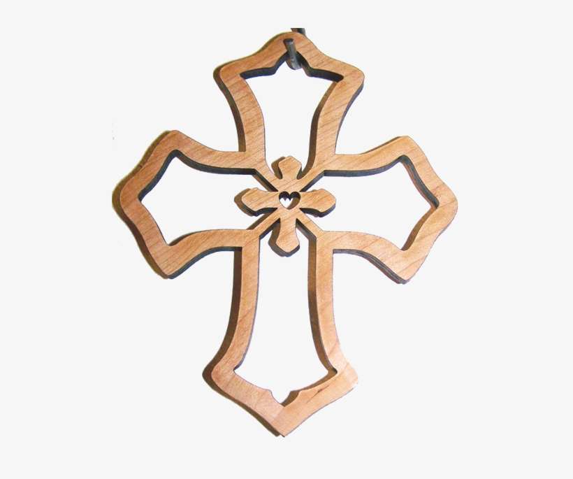 Fleurdee Cross With Center Heart - Cross, transparent png download