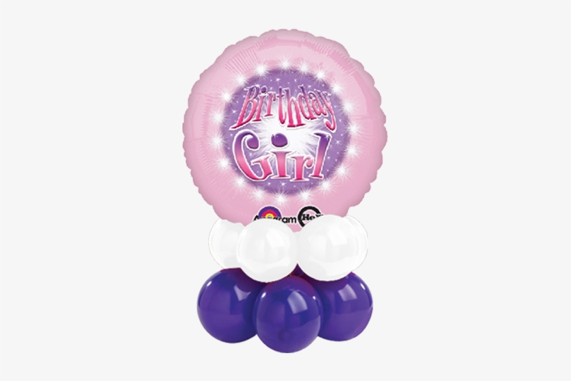 Shiny Star Bday Girl Balloon - Amscan Happy Birthday Girl Circle Foil Balloon Hs40, transparent png download