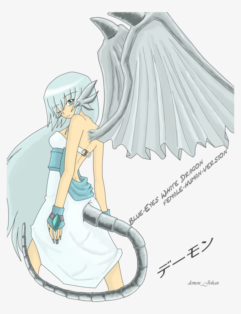 Blue-eyes White Dragon Human By Mietzesayuuki Life - Human Blue Eyes White Dragon, transparent png download