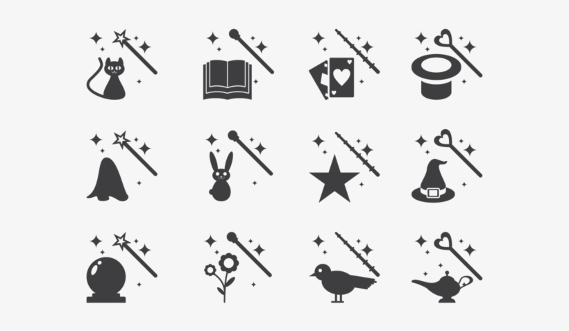 Magic Stick And Elements Icons Vector - Vector Graphics, transparent png download