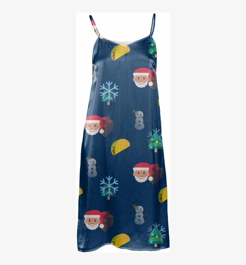 Christmas Taco Emoji Slip Dress $114 - Christmas Taco Emoji Greeting Cards, transparent png download