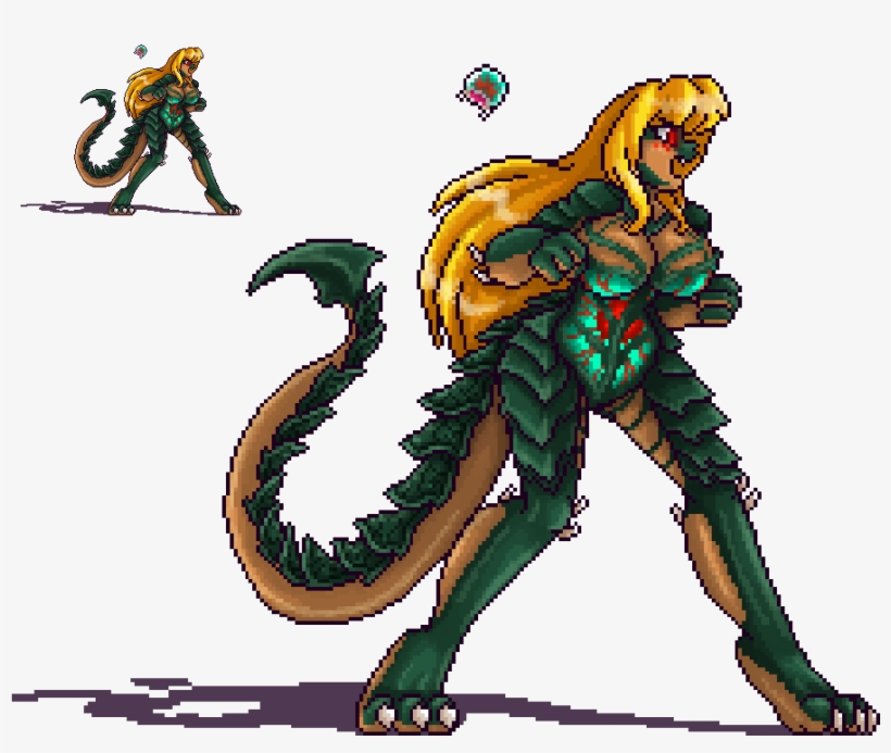 Metroid Queen Samus Sprite - Demon Samus Transformation, transparent png download