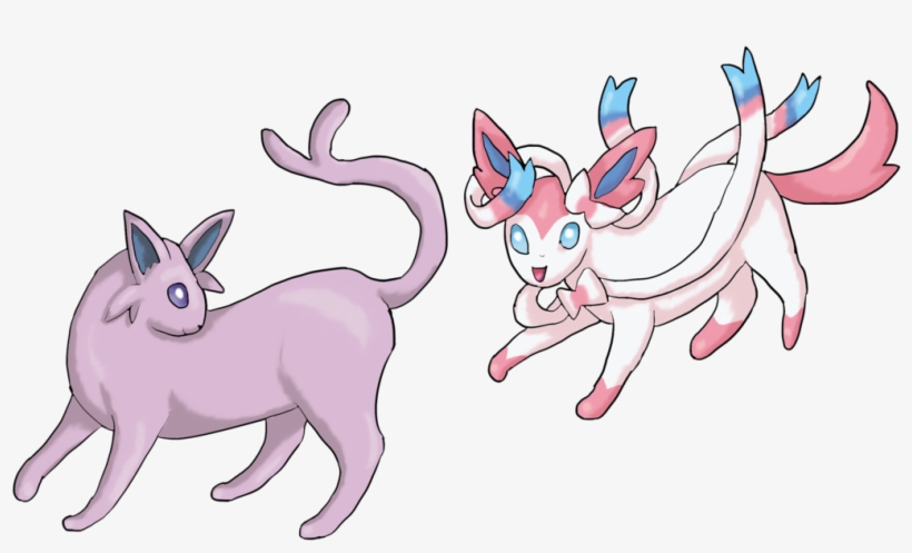 Clip Royalty Free Library And By Cinnamon Quails On - Pokemon Espeon And Sylveon, transparent png download