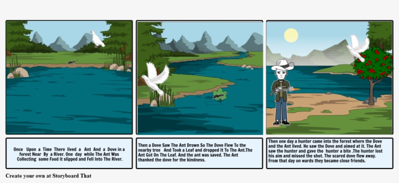 Dove And The Ant - Ant And The Dove And The Hunter, transparent png download