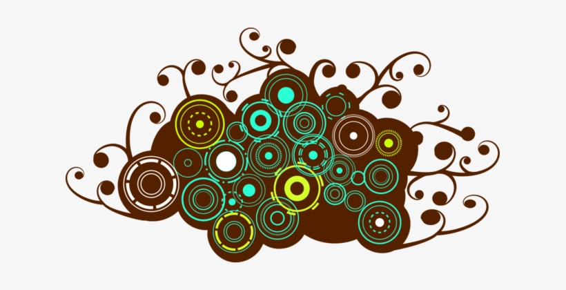 Drawing Shape Pin Art - Retro Brown Circles Sticker (rectangle), transparent png download