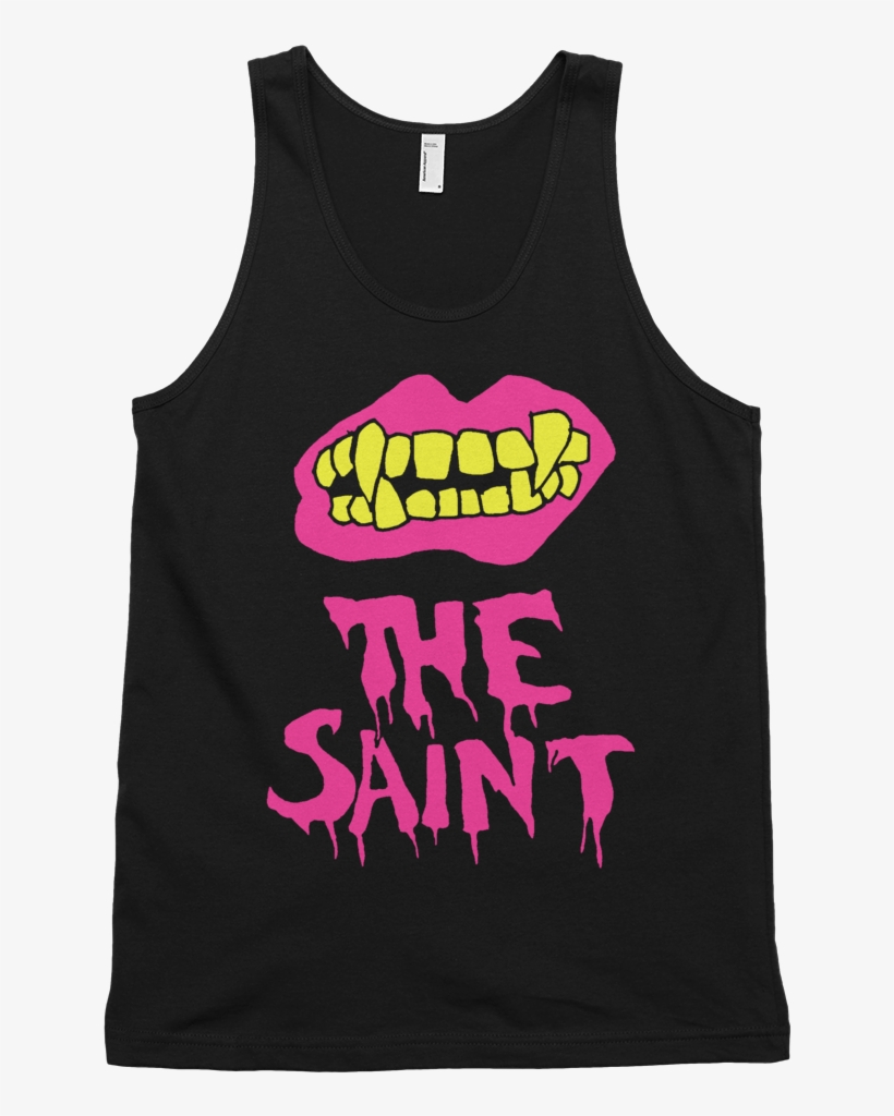 Saint Mouth Pink Yellow Tank Mockup Front Flat Black, transparent png download