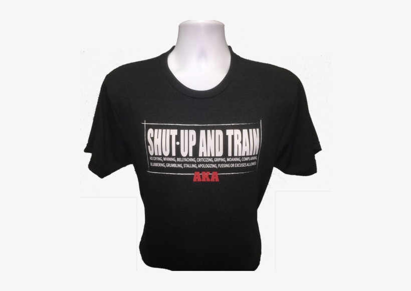 Men's "shut Up And Train" Black T-shirt - Active Shirt, transparent png download
