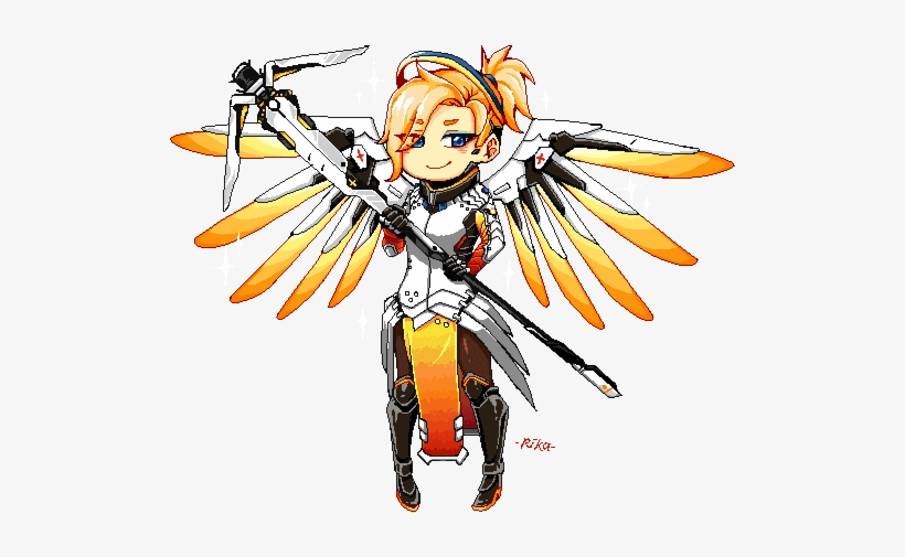 Jpg Freeuse Stock Overwatch By Rika Artsu On Deviantart - Mercy Pixel Art, transparent png download