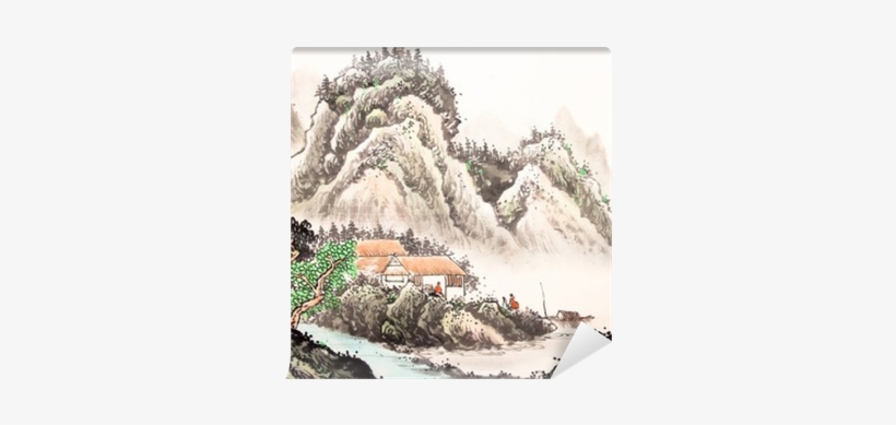 Chinese Landscape Watercolor Painting Wall Mural • - 華人社會與文化:禮樂文化十二講, transparent png download