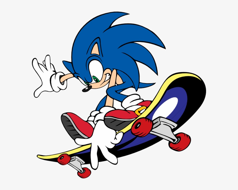 Sonic Clip Art At Clker - Sonic The Hedgehog Skateboard, transparent png download