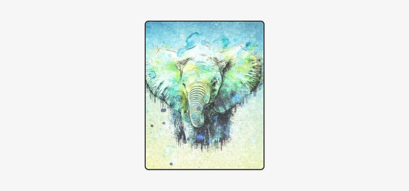 Watercolor Elephant Blanket 40"x50" - Watercolor Elephant, transparent png download