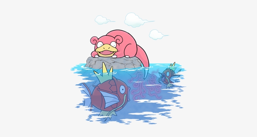 Slowpoke And Magikarp Type, Water, Anime, Future Tattoos, - Slowbro And Slowking, transparent png download