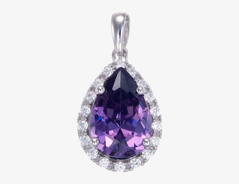 Graphic Elegant Delicate Amethyst Pendant With Halo - Delicate, transparent png download