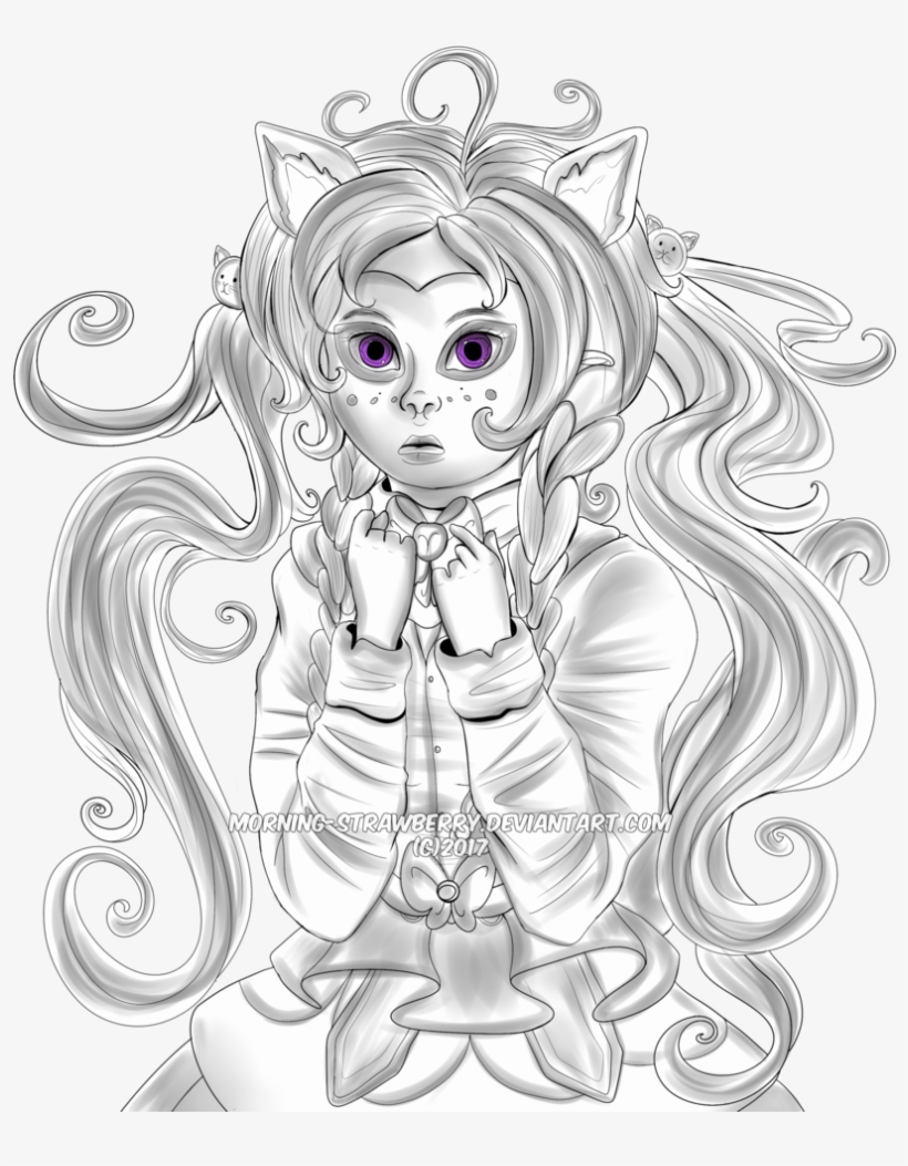 Cat Ears And Bows By Morning On - Drawing, transparent png download