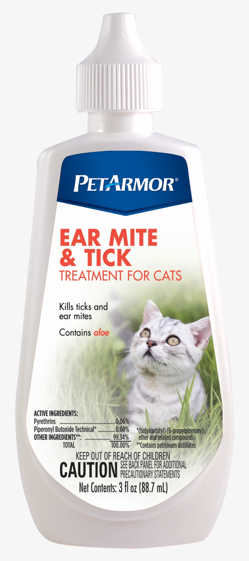 Petarmor Ear Mite & Tick Treatment Cat 3oz - Pet, transparent png download