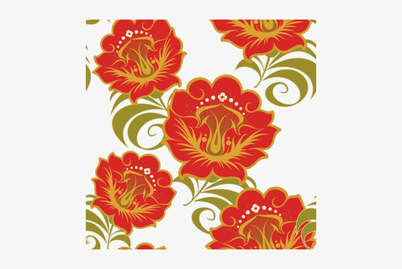 Chinese Red Yellow Flowers Bkgrd Tile Fabric By Lilithdeanu - Flower Easter Egg 20b - Ornament (oval), transparent png download
