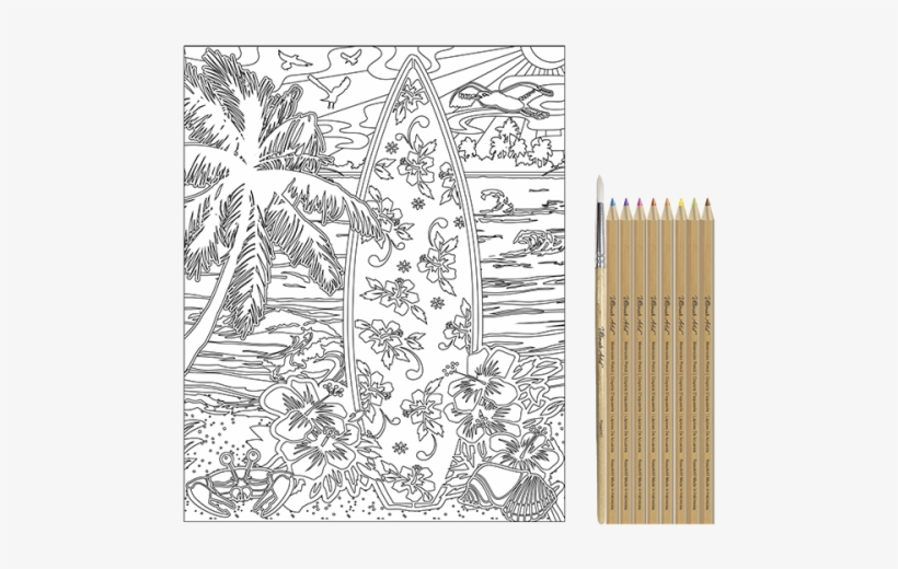 Ultimate Artist Watercolor Canvas Painting Island - Line Art, transparent png download
