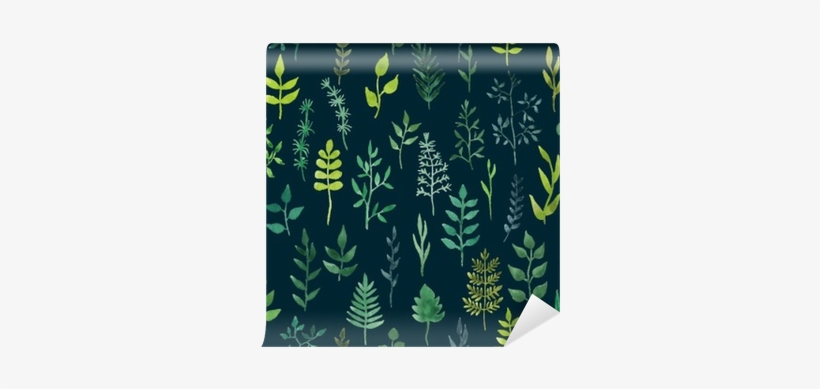 Vector Green Watercolor Floral Seamless Pattern - Watercolor Painting, transparent png download