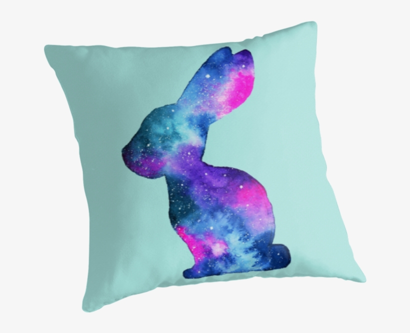 This Is A Painting Of A Shape Of A Rabbit - Watercolor Galaxy Rabbit T-shirt, transparent png download