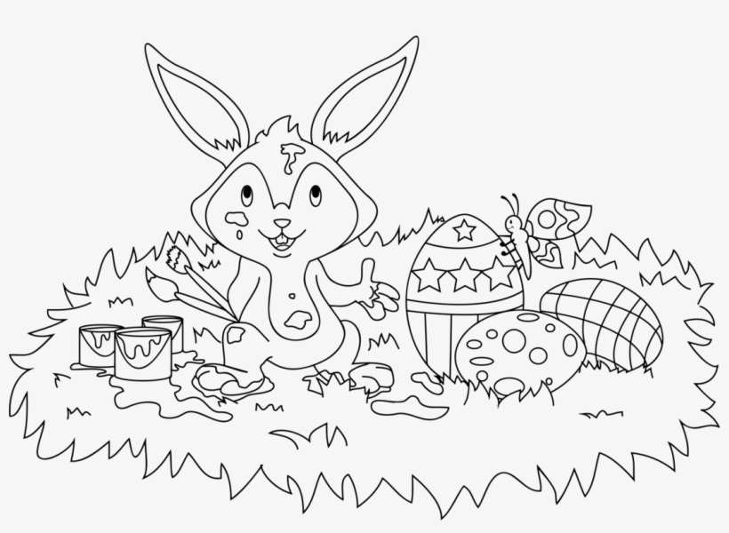 Domestic Rabbit Easter Bunny Hare Coloring Book - Chucky And Jigsaw Drawings, transparent png download