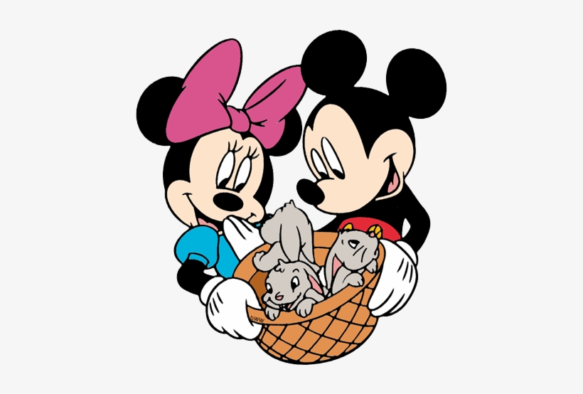 Bunny Clipart Minnie Mouse - Mickey And Minnie Mouse Spring, transparent png download
