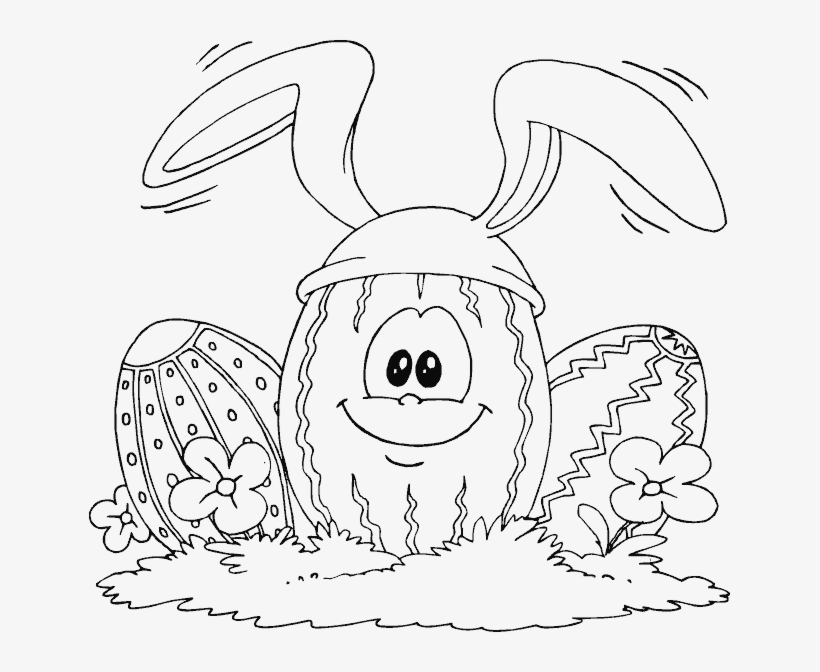 Easter Egg Wearing Bunny Ears - Rabbit, transparent png download