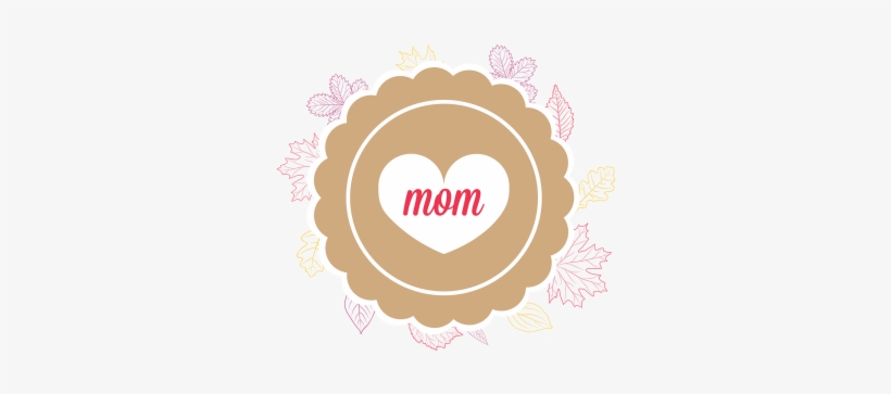 Mom Label With Outline Autumn Flower Background, Mom, - Illustration, transparent png download