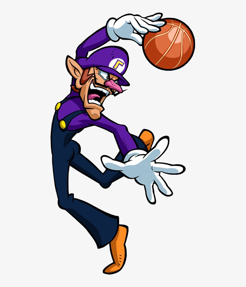 Waluigi Plays Ball - Mario Hoops 3 On 3 Art, transparent png download