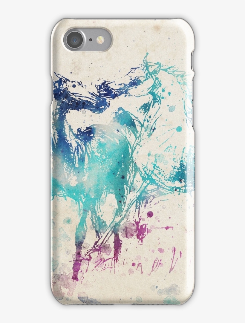 Watercolor Horses Iphone 7 Snap Case - Watercolor Horses, transparent png download
